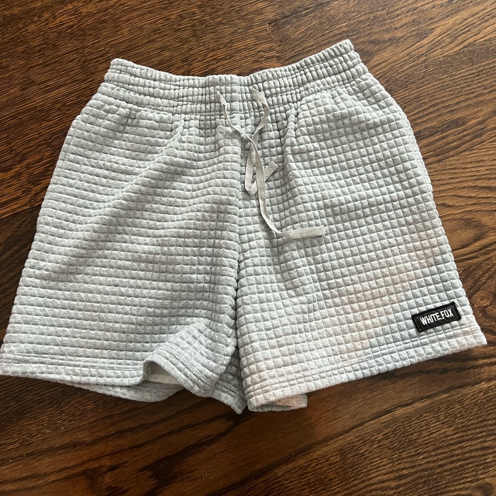 White Fox Quilted Lounge Shorts